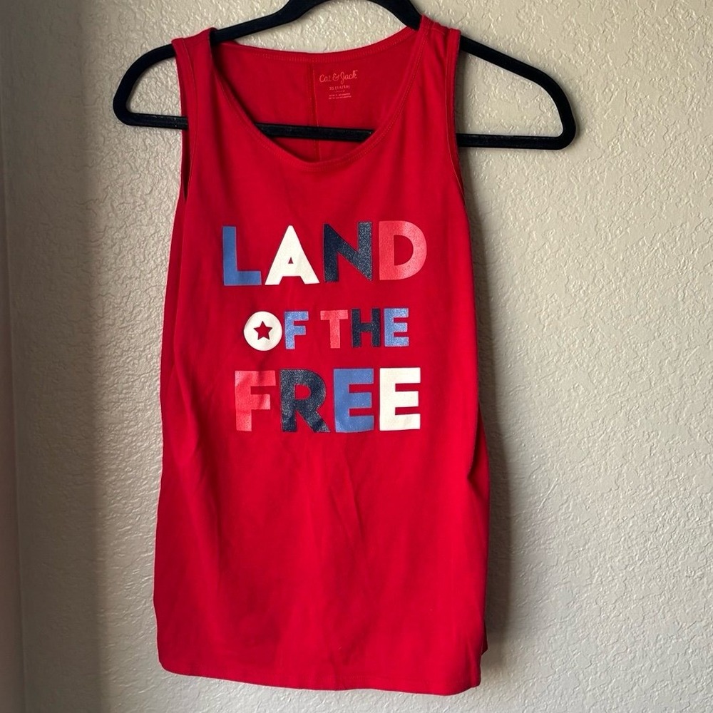 Red White Blue striped tank boys xl (14-16)